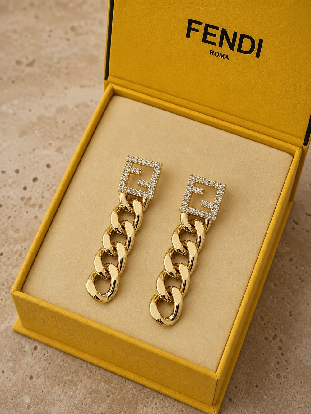 Fendi Modern Designer Earrings Style 4 | New with Box - Picture 3 of 9